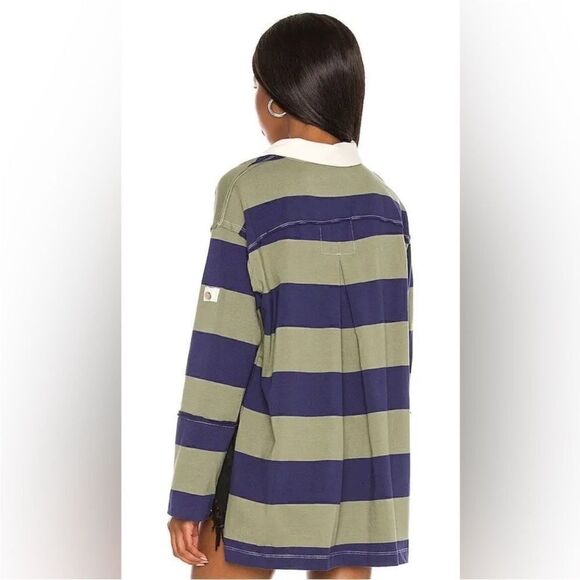 Free People NWT Peyton Rugby Tee in Army Navy Combo Size XS - Picture 7 of 13
